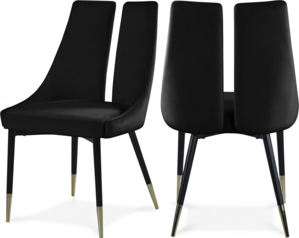 Sleek Velvet Upholstered Dining Chair