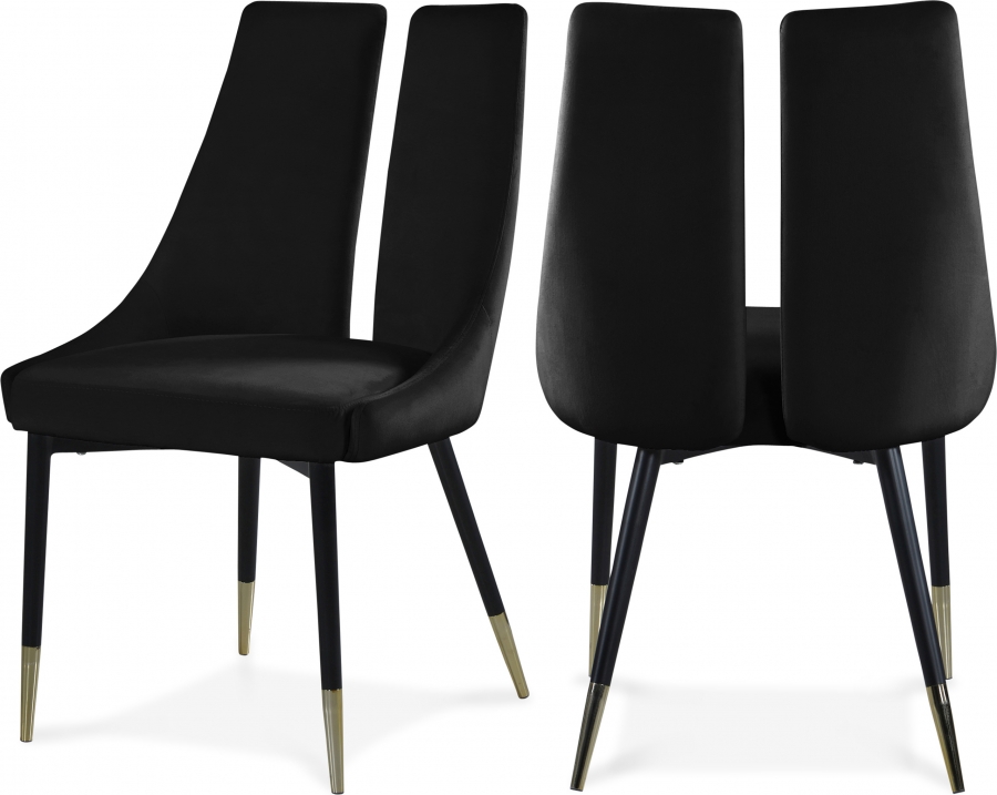 Sleek Velvet Upholstered Dining Chair