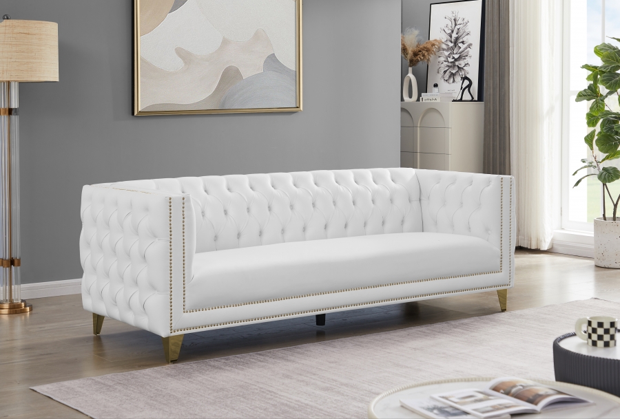 Michelle 90" Vegan Leather Upholstered Sofa