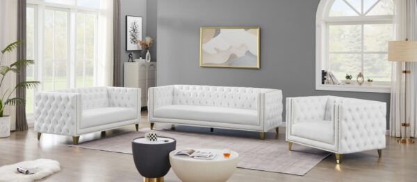 Michelle 90" Vegan Leather Upholstered Sofa