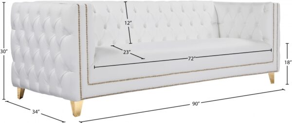 Michelle 90" Vegan Leather Upholstered Sofa