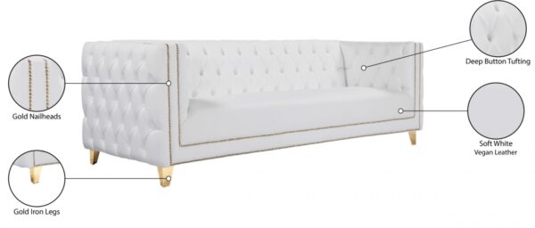 Michelle 90" Vegan Leather Upholstered Sofa