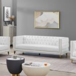Michelle 66" Vegan Leather Upholstered Loveseat