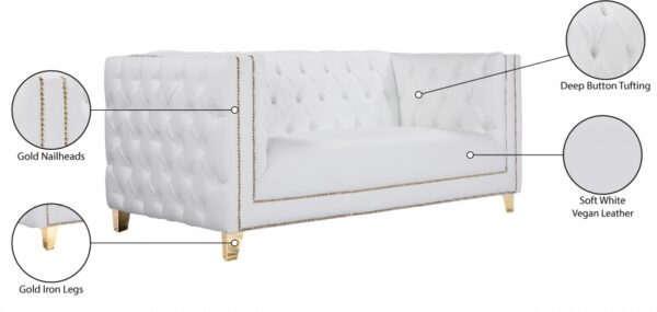 Michelle 66" Vegan Leather Upholstered Loveseat
