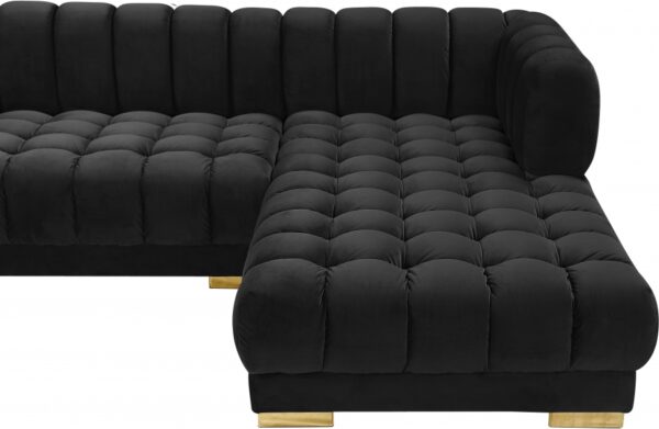 Gwen 143" Velvet Upholstered 3pc. Sectional