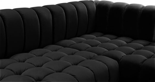 Gwen 143" Velvet Upholstered 3pc. Sectional