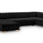 Gwen 143" Velvet Upholstered 3pc. Sectional
