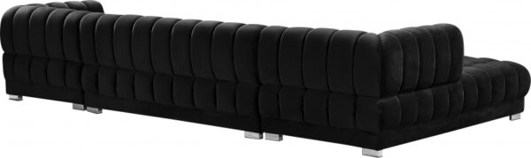 Gwen 143" Velvet Upholstered 3pc. Sectional