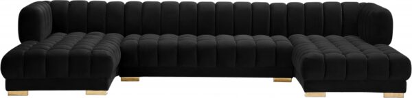 Gwen 143" Velvet Upholstered 3pc. Sectional