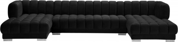Gwen 143" Velvet Upholstered 3pc. Sectional