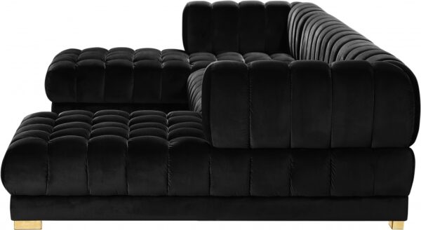 Gwen 143" Velvet Upholstered 3pc. Sectional