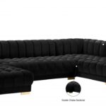 Gwen 143" Velvet Upholstered 3pc. Sectional