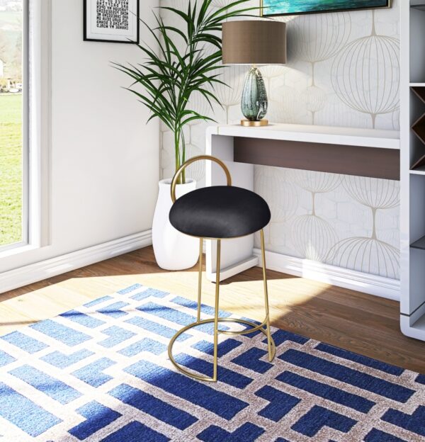 Ring Velvet Upholstered Counter Stool