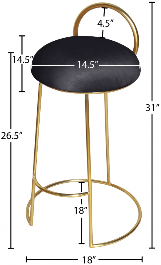 Ring Velvet Upholstered Counter Stool