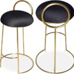 Ring Velvet Upholstered Counter Stool