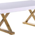 Excel 84" - 123.5" Lacquer Finish Top And Stainless Steel Base 2 Leaf Extendable Dining Table