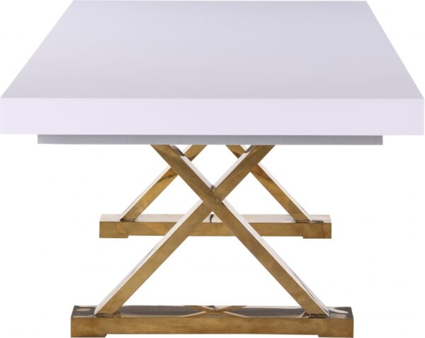 Excel 84" - 123.5" Lacquer Finish Top And Stainless Steel Base 2 Leaf Extendable Dining Table