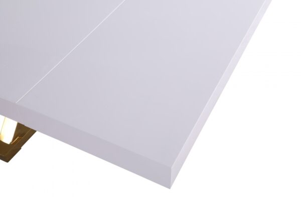 Excel 84" - 123.5" Lacquer Finish Top And Stainless Steel Base 2 Leaf Extendable Dining Table