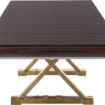 Excel 84" - 123.5" Lacquer Finish Top And Stainless Steel Base 2 Leaf Extendable Dining Table