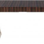 Excel 84" - 123.5" Lacquer Finish Top And Stainless Steel Base 2 Leaf Extendable Dining Table