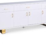 Excel Lacquer Finish And Stainless Steel Sideboard / Buffet