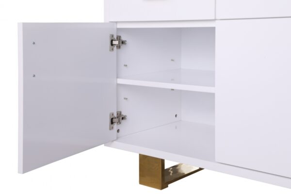 Excel Lacquer Finish And Stainless Steel Sideboard / Buffet