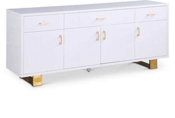 Excel Lacquer Finish And Stainless Steel Sideboard / Buffet