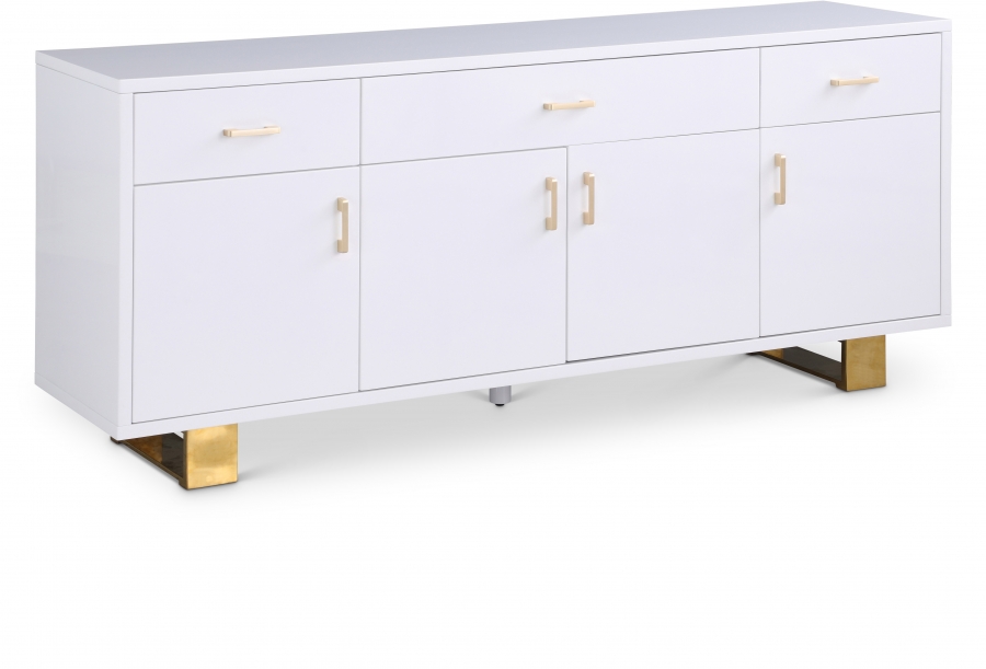 Excel Lacquer Finish And Stainless Steel Sideboard / Buffet