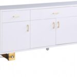 Excel Lacquer Finish And Stainless Steel Sideboard / Buffet