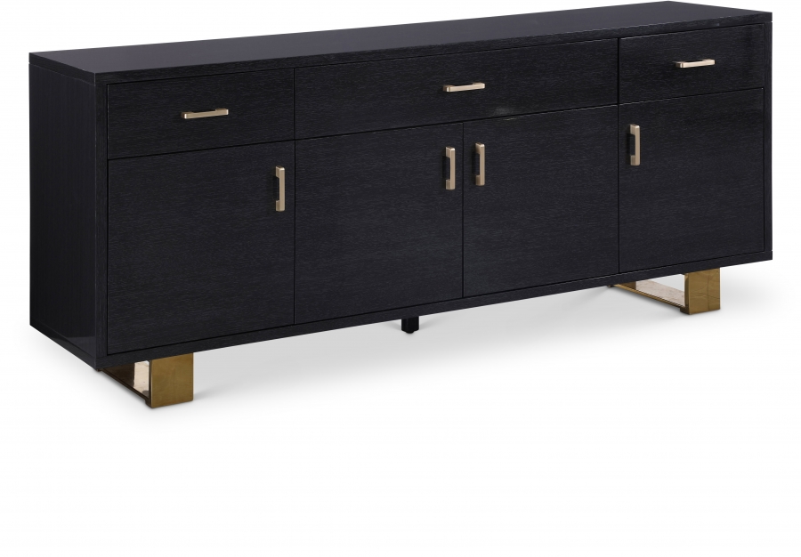 Excel Lacquer Finish And Stainless Steel Sideboard / Buffet