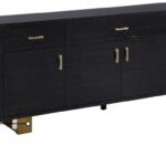 Excel Lacquer Finish And Stainless Steel Sideboard / Buffet