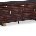 Excel Zebra Wood Veneer And Stainless Steel Sideboard / Buffet