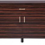 Excel Zebra Wood Veneer And Stainless Steel Sideboard / Buffet