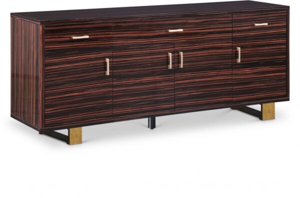 Excel Zebra Wood Veneer And Stainless Steel Sideboard / Buffet