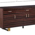 Excel Zebra Wood Veneer And Stainless Steel Sideboard / Buffet