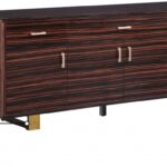 Excel Zebra Wood Veneer And Stainless Steel Sideboard / Buffet