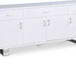Excel Lacquer Finish And Stainless Steel Sideboard / Buffet