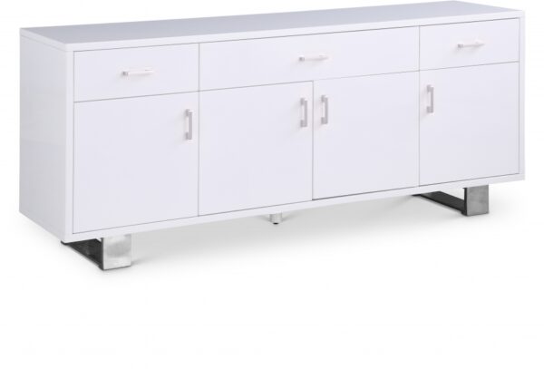 Excel Lacquer Finish And Stainless Steel Sideboard / Buffet