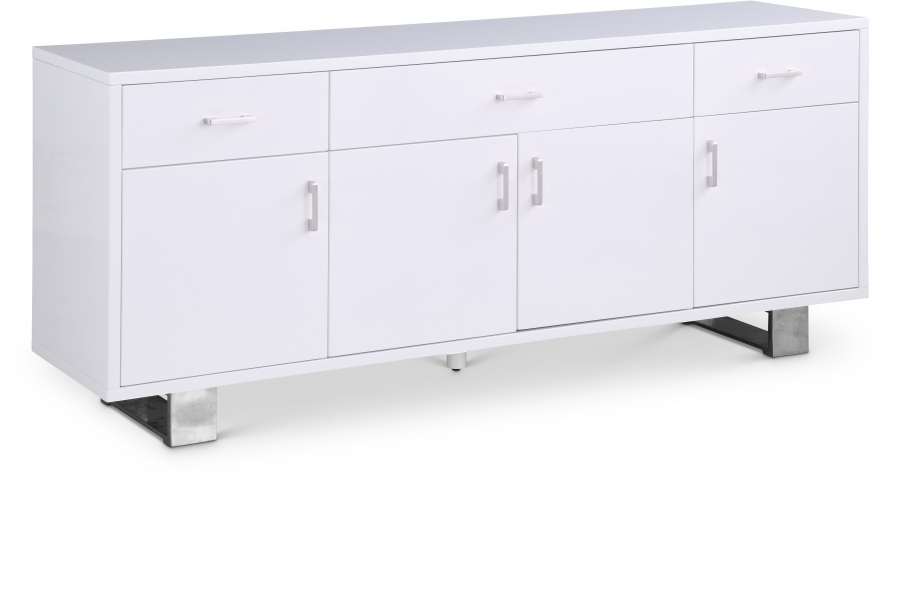 Excel Lacquer Finish And Stainless Steel Sideboard / Buffet