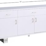 Excel Lacquer Finish And Stainless Steel Sideboard / Buffet
