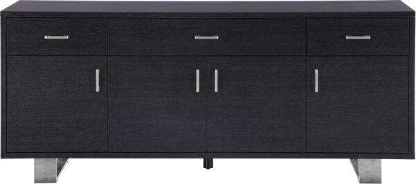 Excel Lacquer Finish And Stainless Steel Sideboard / Buffet
