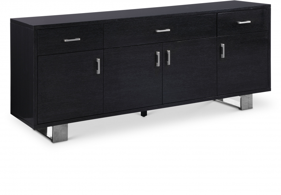 Excel Lacquer Finish And Stainless Steel Sideboard / Buffet