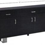 Excel Lacquer Finish And Stainless Steel Sideboard / Buffet