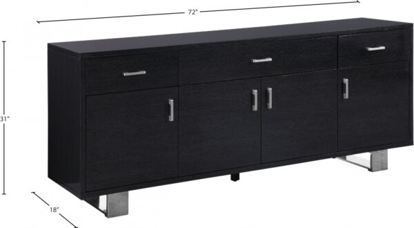 Excel Lacquer Finish And Stainless Steel Sideboard / Buffet