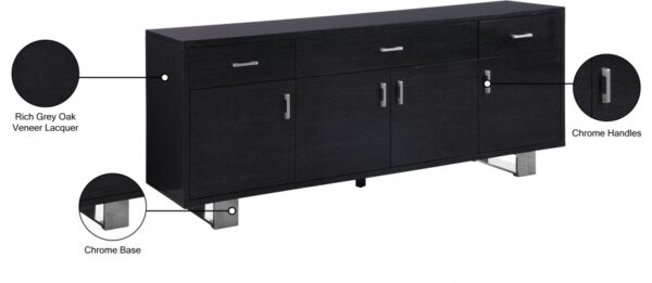 Excel Lacquer Finish And Stainless Steel Sideboard / Buffet