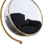 Luna Acrylic And Fabric Upholstered Swing Bubble Accent Chair