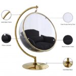 Luna Acrylic And Fabric Upholstered Swing Bubble Accent Chair