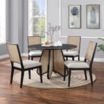 Butterfly Linen Textured Fabric Upholstered Dining Chair