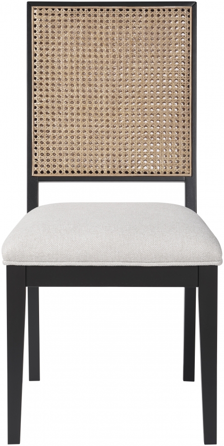 Butterfly Linen Textured Fabric Upholstered Dining Chair