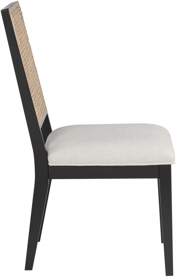 Butterfly Linen Textured Fabric Upholstered Dining Chair
